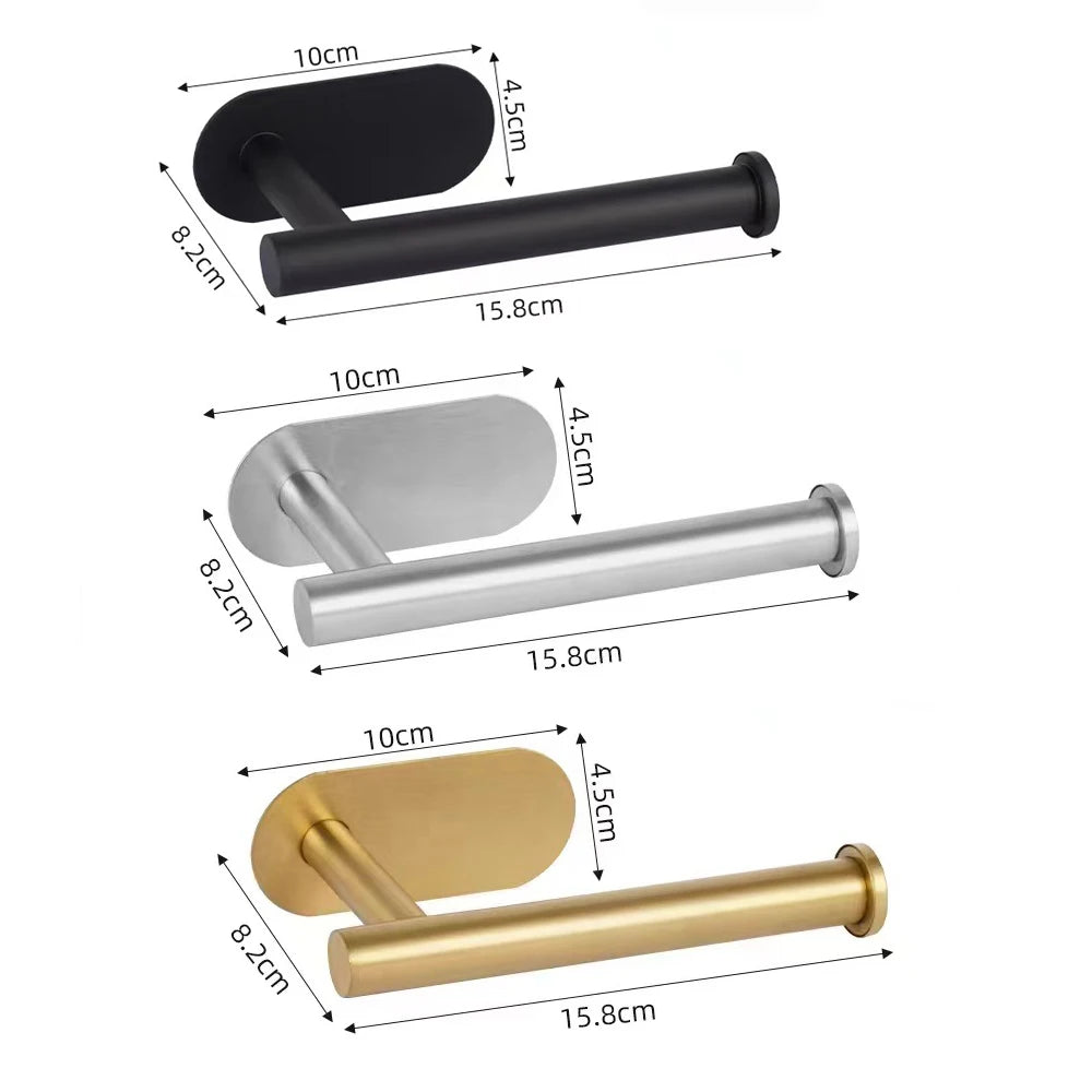1PCS Kitchen Paper Towel Holder Toilet Paper Holder Adhesive Tissue Rack Napkin Dispenser Cabinet Storage Bathroom Accessories