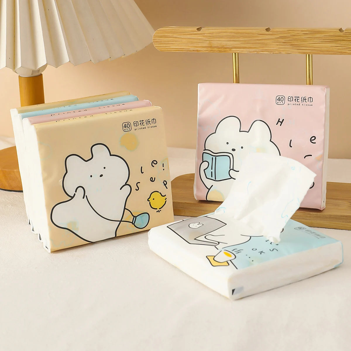 3 packs thickened cartoon printed facial tissue small pack convenient paper towels handkerchief napkins household goods