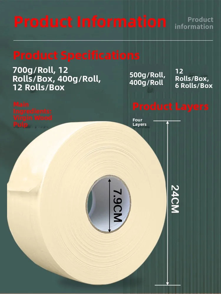 Large Roll Bamboo Pulp Toilet Paper Hotel Commercial Use Whole Box able Big eet Paper Towels Household Cleaning