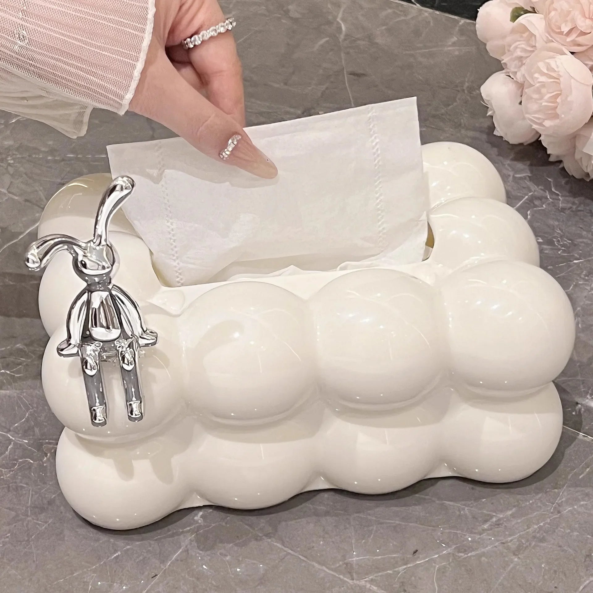INS Style Marshmallow Tissue Box Korean Style Cute Removable Tissue Box Desktop Decorative Supplies for Home Napkin Holder