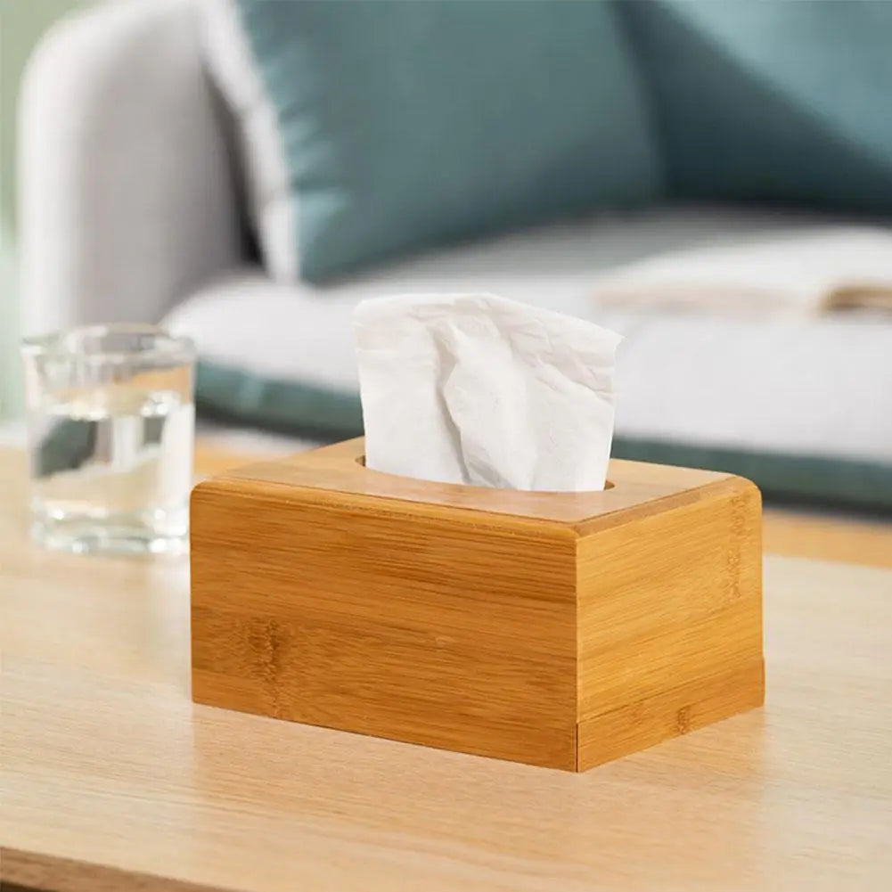 Bamboo And Wood Tissue Box Advertising Box Paper Drawing Box Home Storage Box Restaurant Paper Drawing Box Home Storage Box