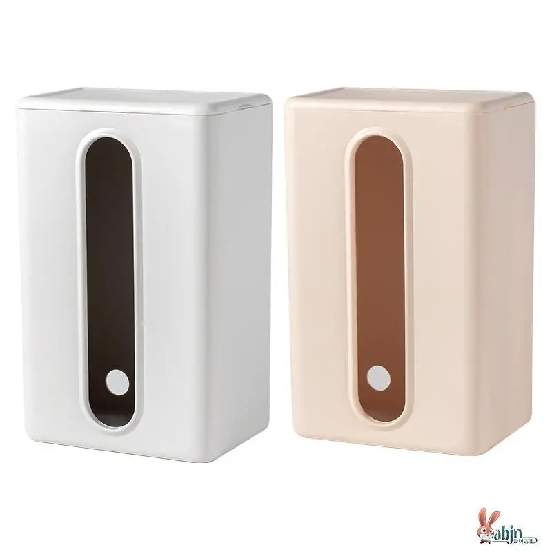 Wall-Mounted Tissue Box Kitchen Home Use Napkin Holder Storage Box Drop-In No-Punching Required Simple Rectangular Plastic De...