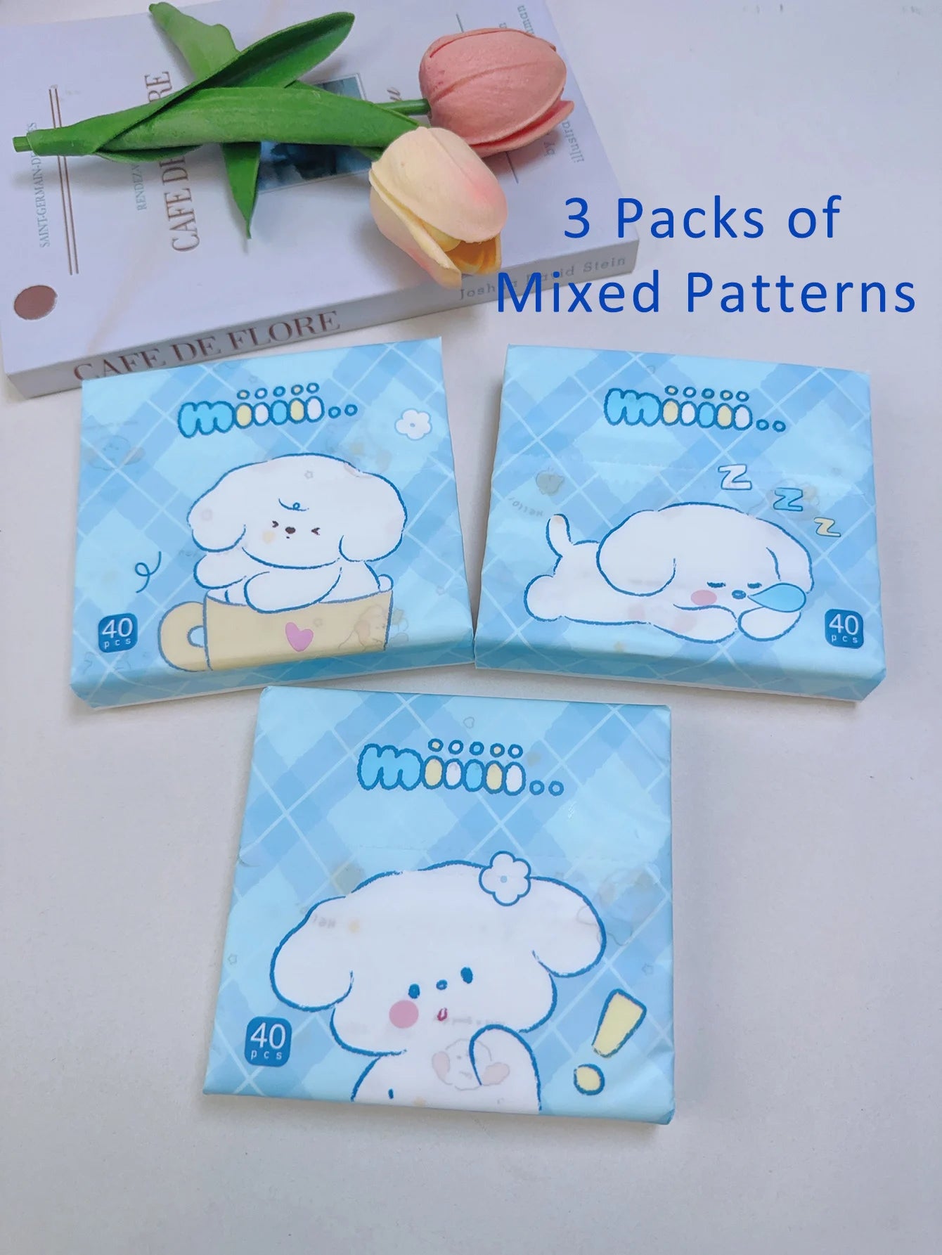 3 packs thickened cartoon printed facial tissue small pack convenient paper towels handkerchief napkins household goods