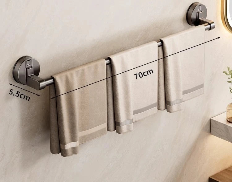 Suction cup, towel rack, toilet, no punching, wall hanging rack, bathroom towel bar, bath towel storage, single rod hanger.