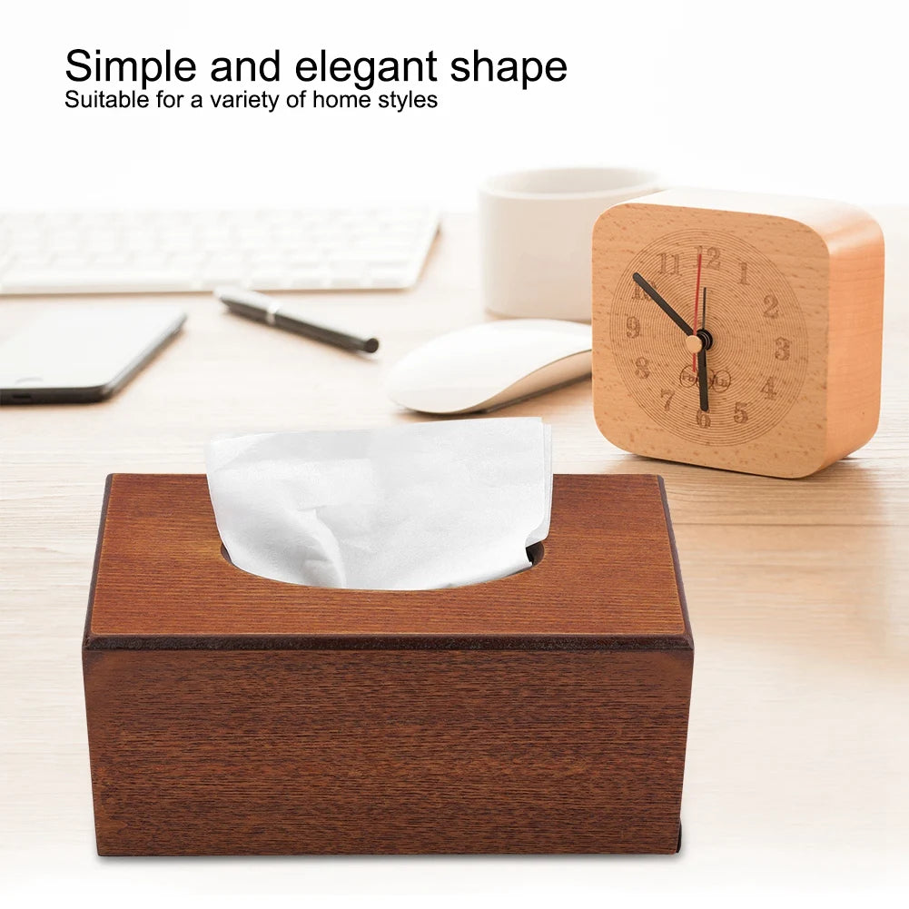 Tissue Box Napkin Holder Case Paper Box Container Elegance Wood Storage Box Hotel Home Decoration Bedroom Kitchen Accessories
