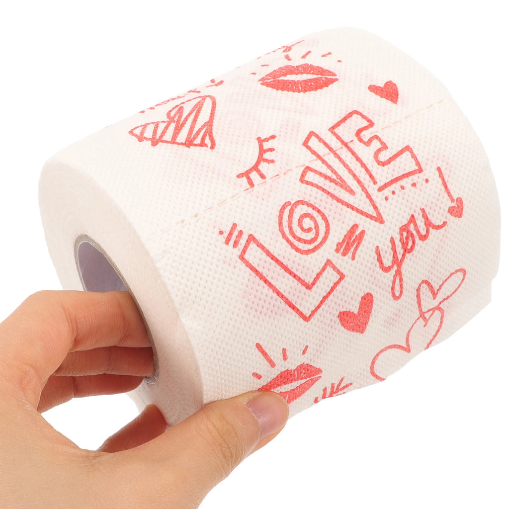 Valentines Day Creative Toilet Paper Roll Bathroom Tissue Soft Napkins Hygienic Dispenser Colored toilet tissue Sanitary Paper