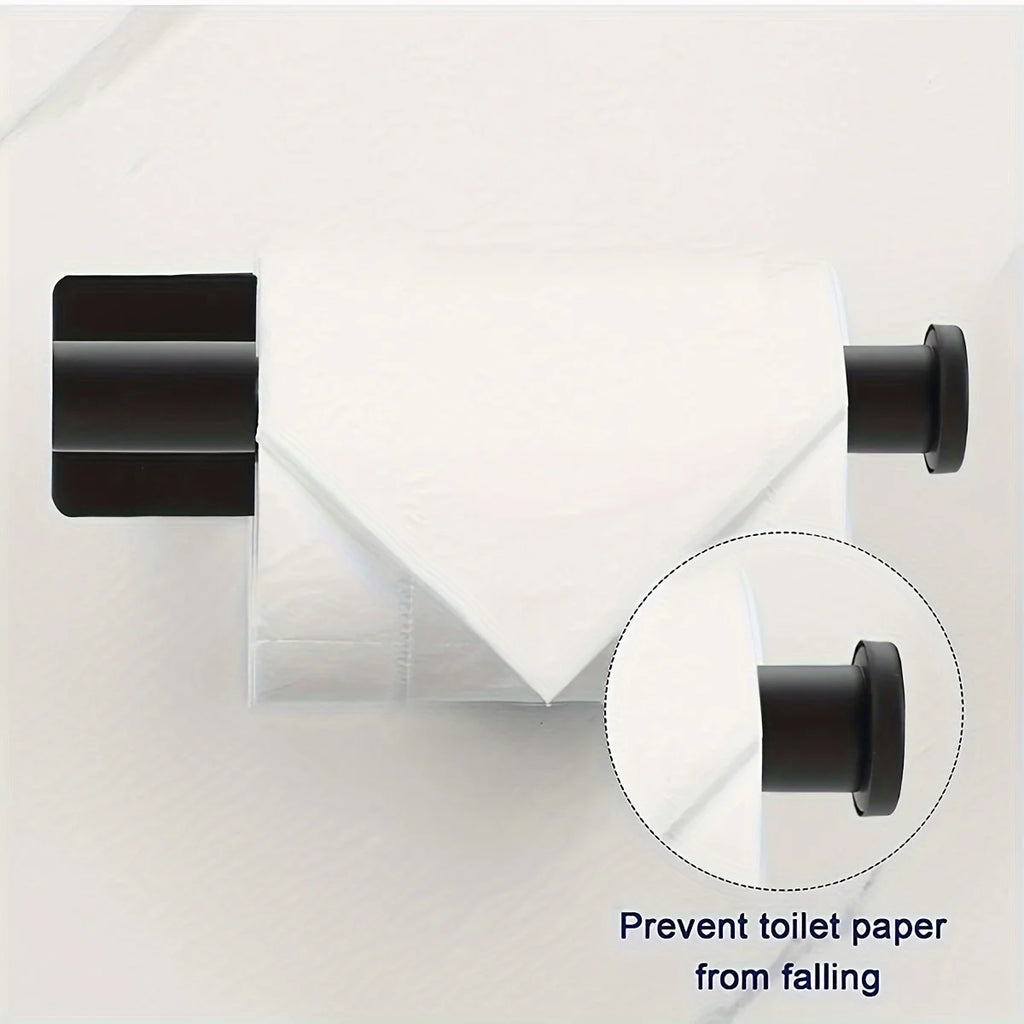 Heavy Duty Stainless Steel Toilet Paper Holder, Self-Adhesive No-Drill Wall Mount, Brushed Finish Bathroom Tissue Roll Dispenser