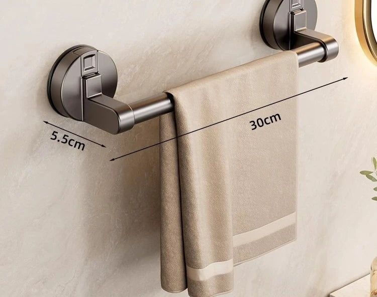 Suction cup, towel rack, toilet, no punching, wall hanging rack, bathroom towel bar, bath towel storage, single rod hanger.