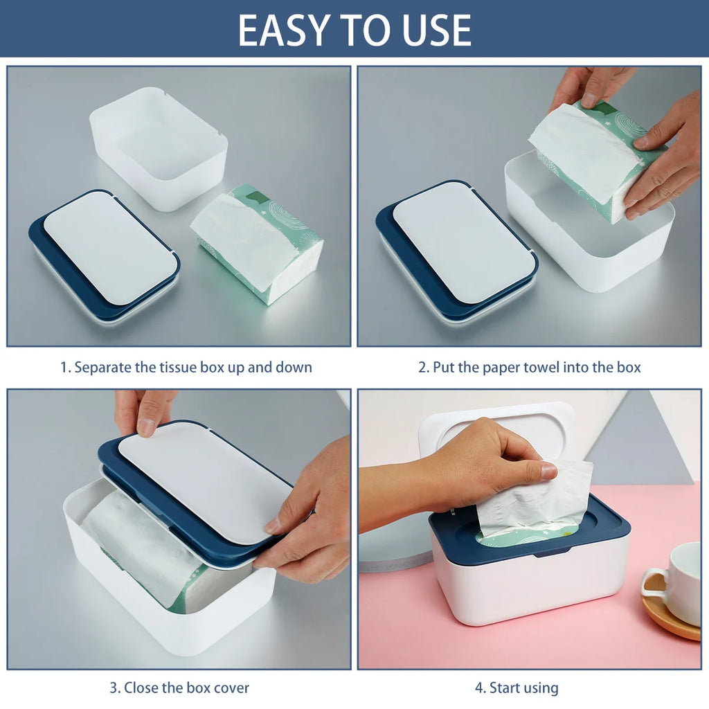 Wet Tissue Box Paper Dispenser Portable with Lid Tissue Storage Box Holder Dustproof  Baby Car Organizer Napkin Hot