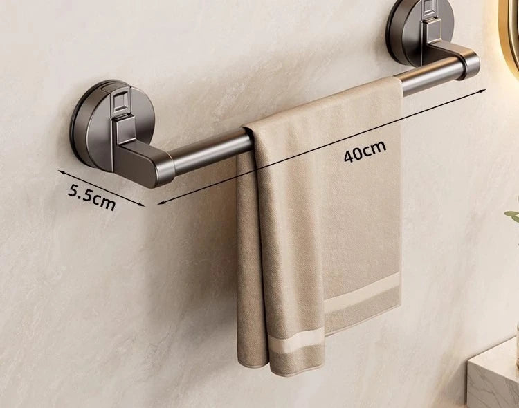 Suction cup, towel rack, toilet, no punching, wall hanging rack, bathroom towel bar, bath towel storage, single rod hanger.