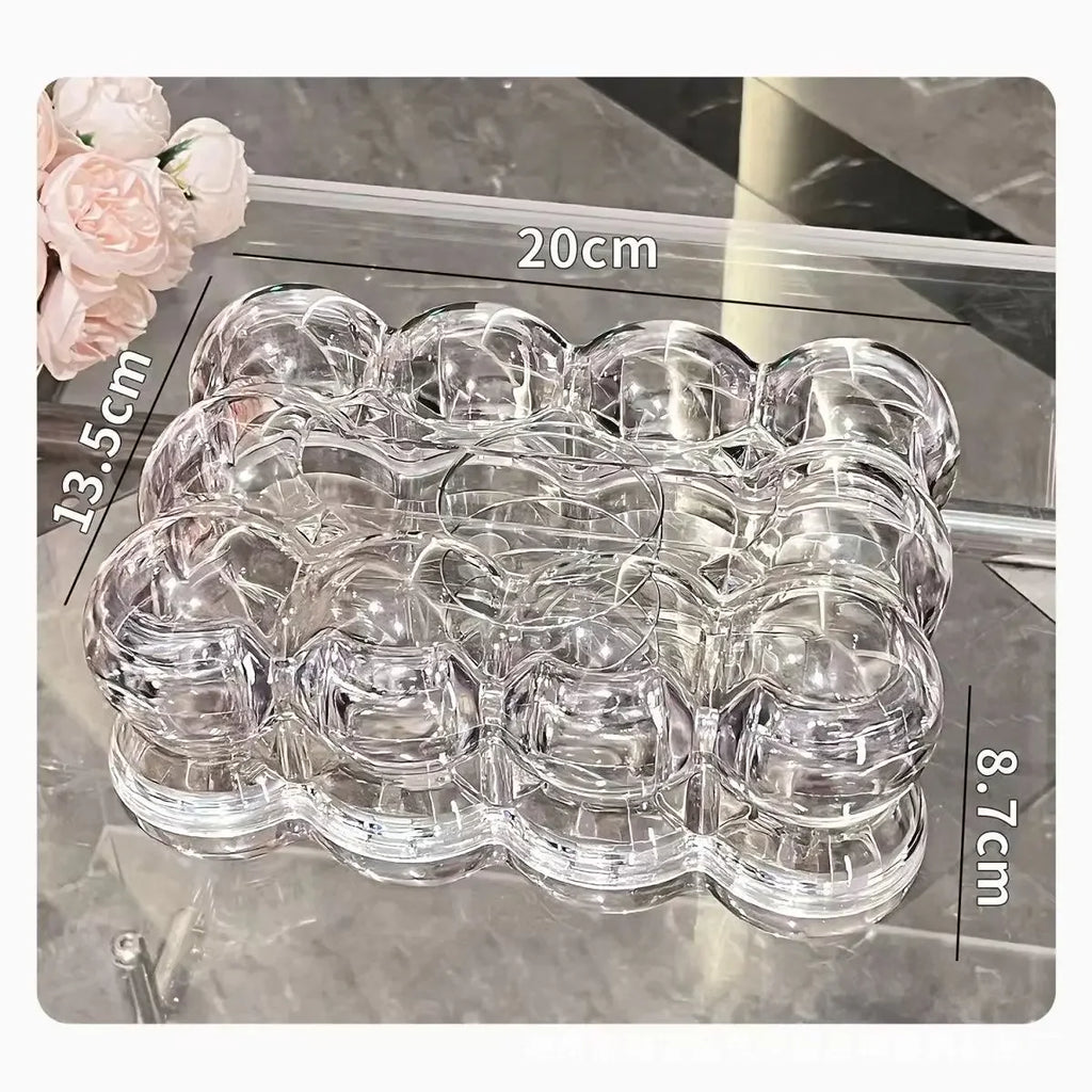 Nordic Style Tissue Box Transparent High Aesthetic Value for Living Room Coffee Table Drawstring Tissue Box Creative Personalize