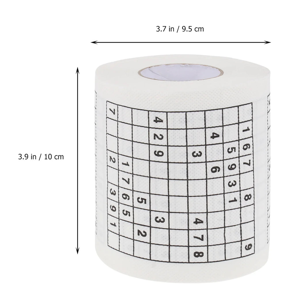 Funny Creative Sudoku Printed Toilet Paper Tissue Roll Home Cafe Restaurant Use Humor Design Novelty Gift Bath Comfort