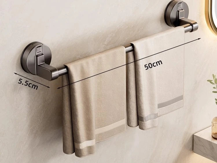 Suction cup, towel rack, toilet, no punching, wall hanging rack, bathroom towel bar, bath towel storage, single rod hanger.