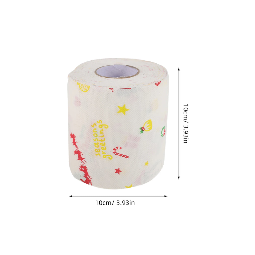 4 Rolls Christmas Toilet Paper Double Layer Thick Printed Santa Claus Merry Christmas Funny Paper Holiday Party Bathroom