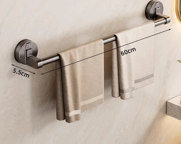Suction cup, towel rack, toilet, no punching, wall hanging rack, bathroom towel bar, bath towel storage, single rod hanger.