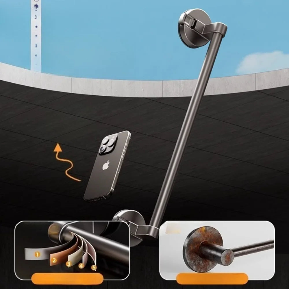 Suction cup, towel rack, toilet, no punching, wall hanging rack, bathroom towel bar, bath towel storage, single rod hanger.