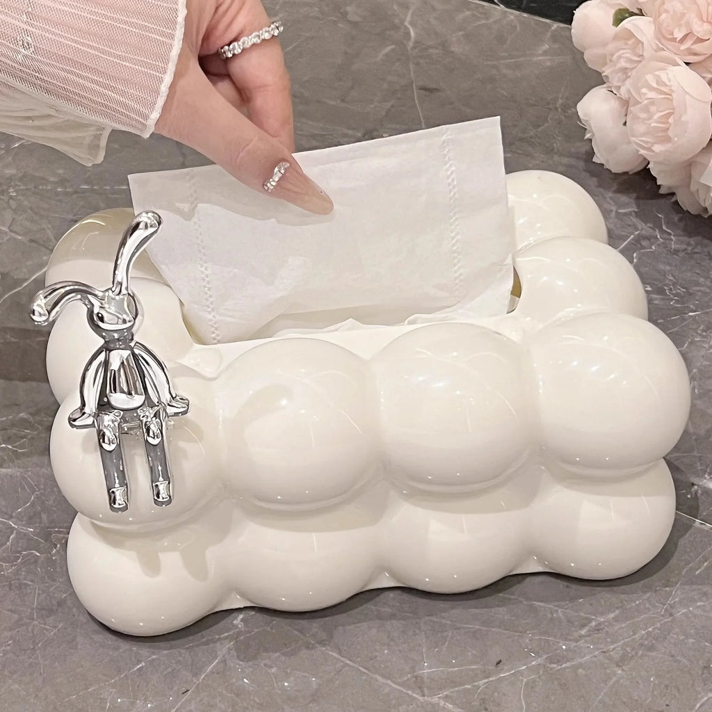 INS Style Marshmallow Tissue Box Korean Style Cute Removable Tissue Box Desktop Decorative Supplies for Home Napkin Holder
